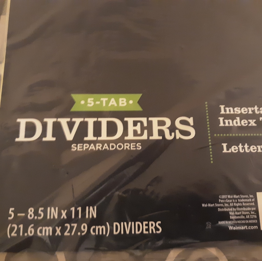 5-tab Dividers 5-8.5 IN x 11IN